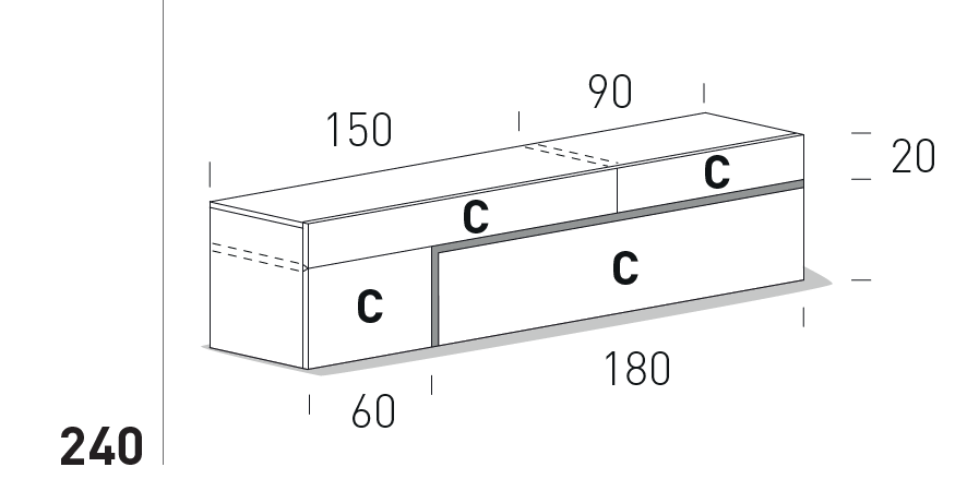 Comoda de living Quadra