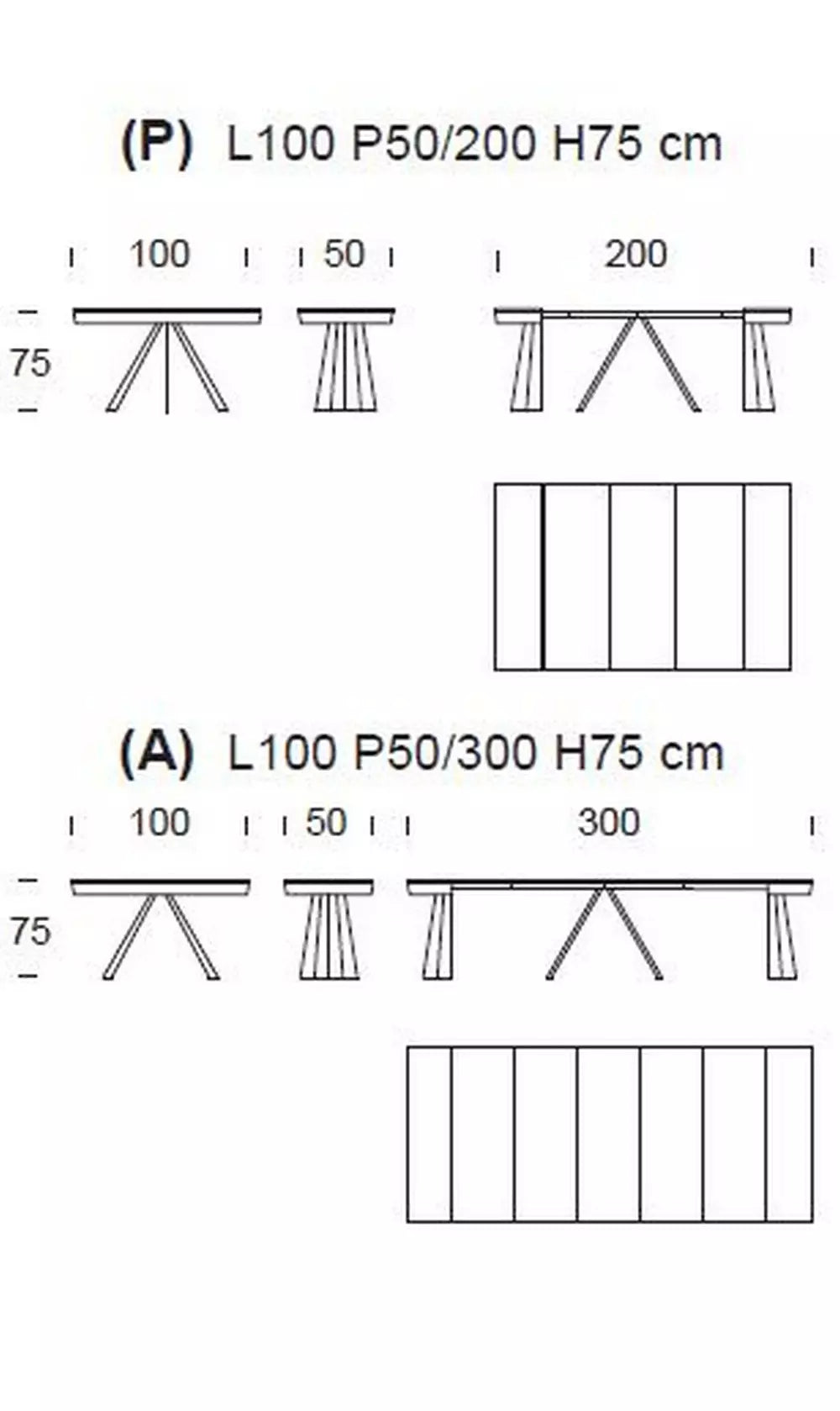 Consola Ventaglio extensibila