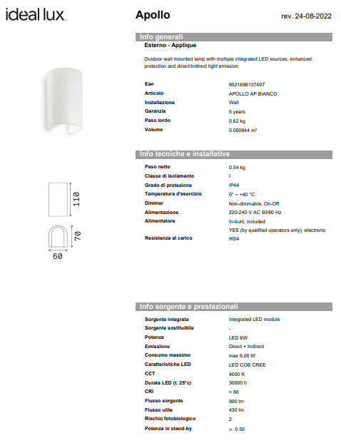 APLICA APOLLO AP/EXTERIOR