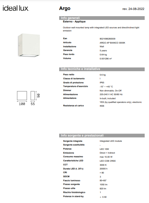 APLICA ARGO AP 3000K/EXTERIOR