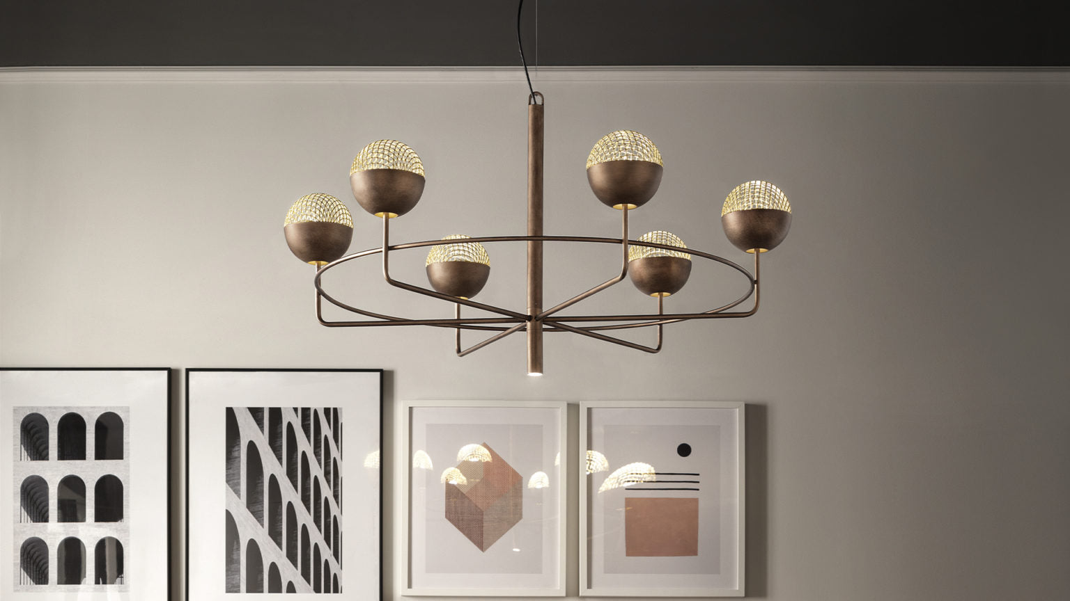 CANDELABRU IGLU SUSPENDATA CIRCULARA,S6+1/S12+1/S18+1