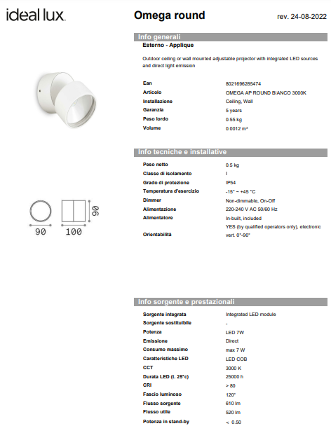 APLICA OMEGA AP ROUND/EXTERIOR