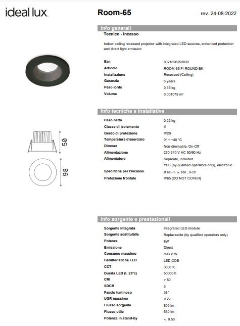 SPOT ROOM 65 FI ROTUND/PATRAT
