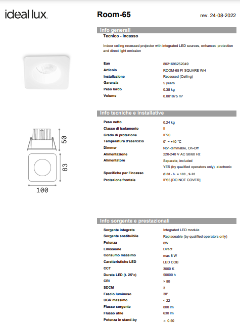 SPOT ROOM 65 FI ROTUND/PATRAT