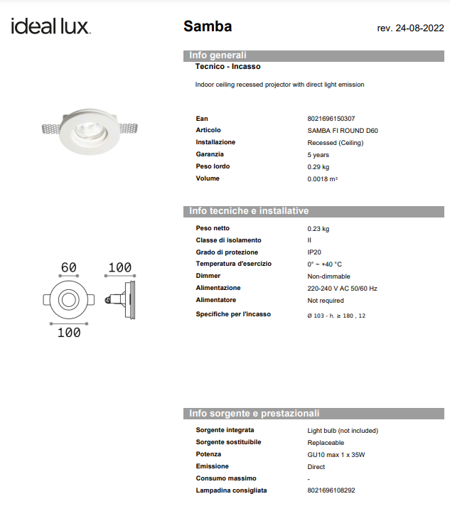SPOT Samba fi patrat/rotund d60