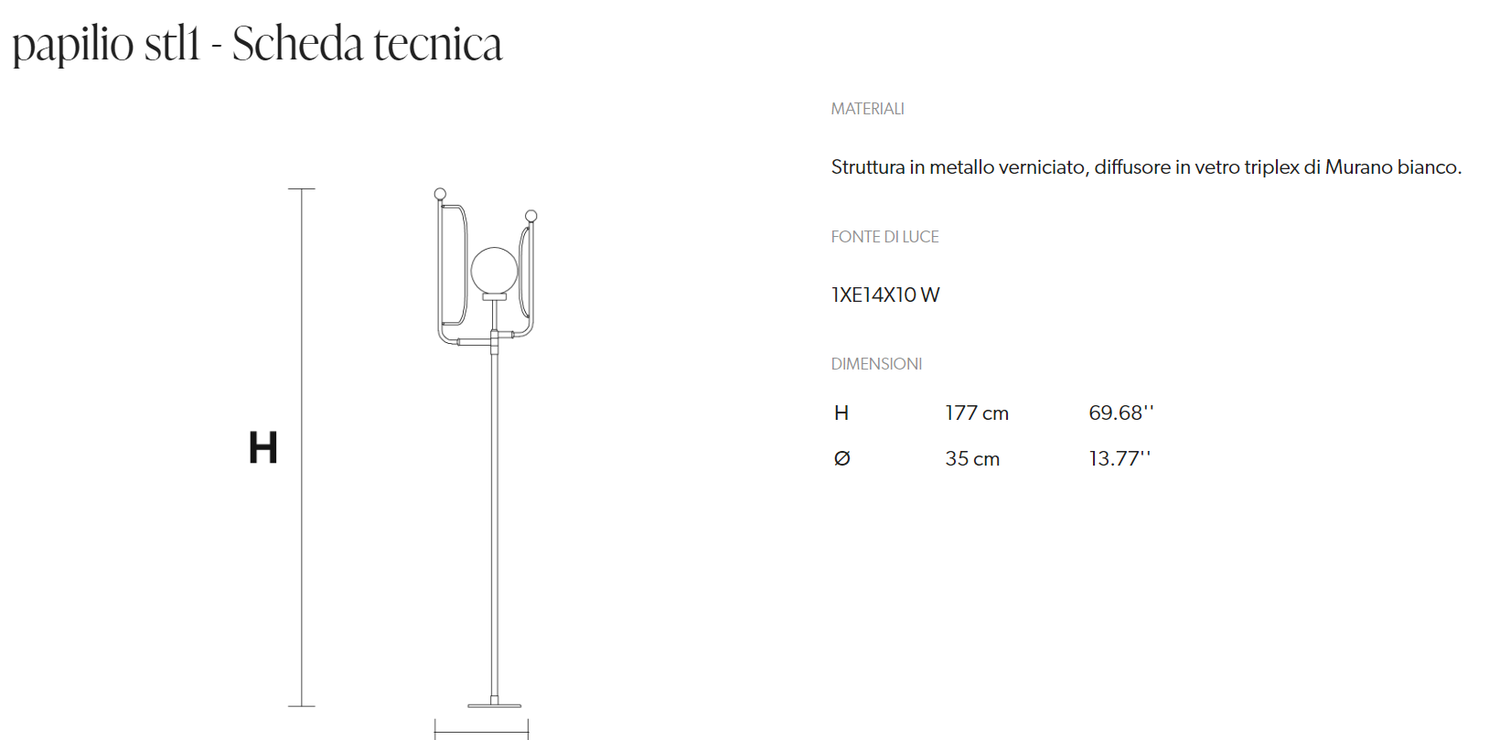 LAMPADAR PAPILIO STL1