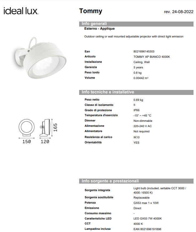 APLICA TOMMY AP/EXTERIOR