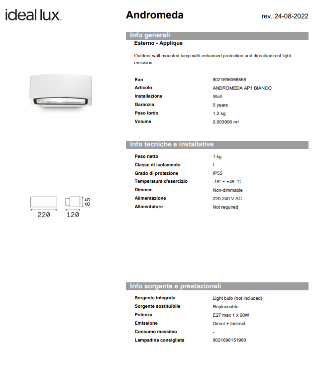 APLICA ANDROMEDA AP1/EXTERIOR