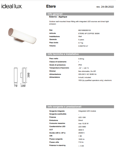 APLICA ETERE AP 3000K/EXTERIOR