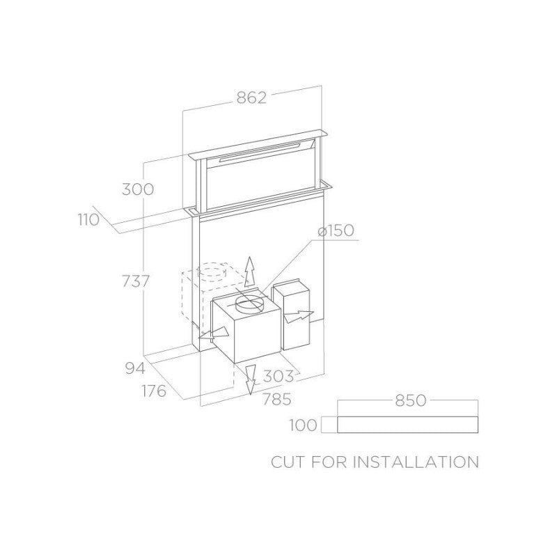 Hota incorporabila Elica GETUP CAST IRON /A/90-IN PRF0162866