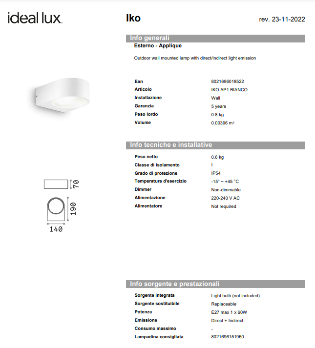 APLICA IKO AP1/EXTERIOR