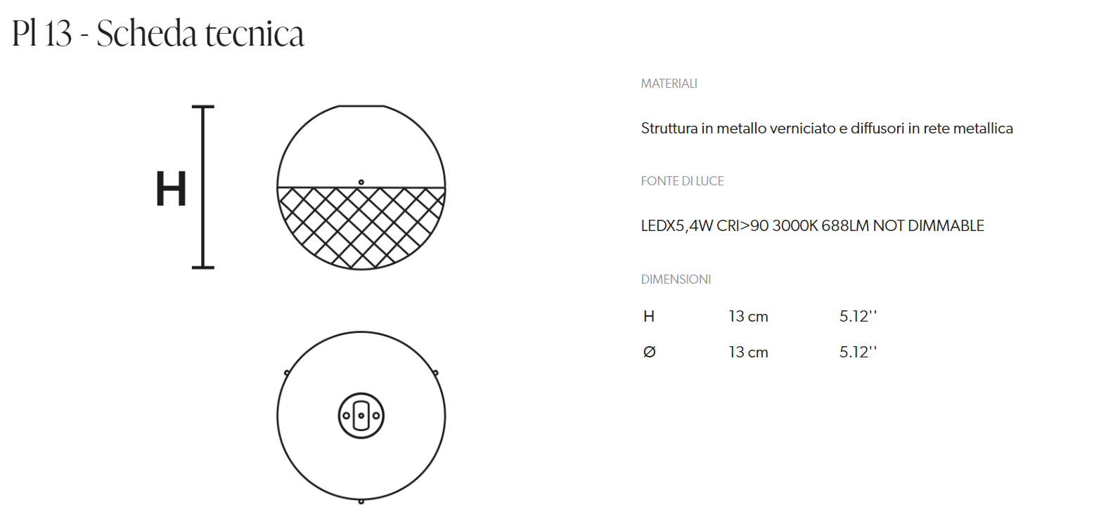 PLAFONIERA IGLU PL13/PL18/PL25