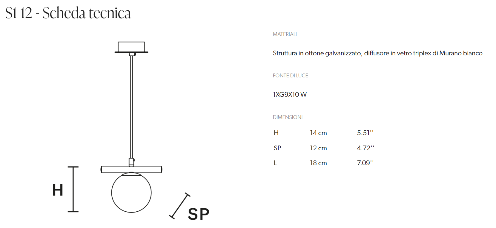 Pendul POSY S1 12/S1 16/S1 20/S1 25