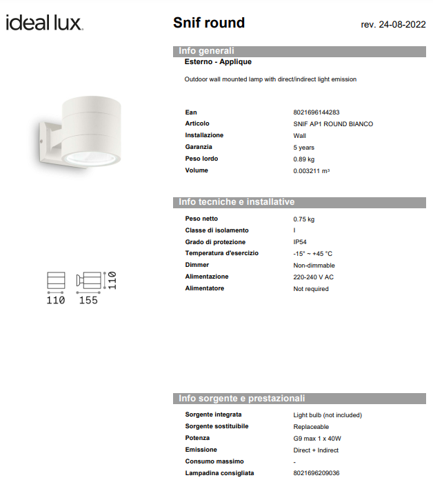 APLICA SNIF AP1 ROUND/EXTERIOR