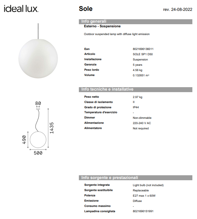 Lampadar Sole sp1/EXTERIOR