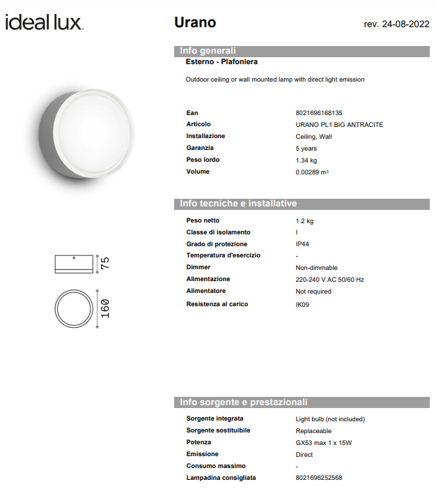 PLAFONIERA URANO SMALL/BIG EXTERIOR