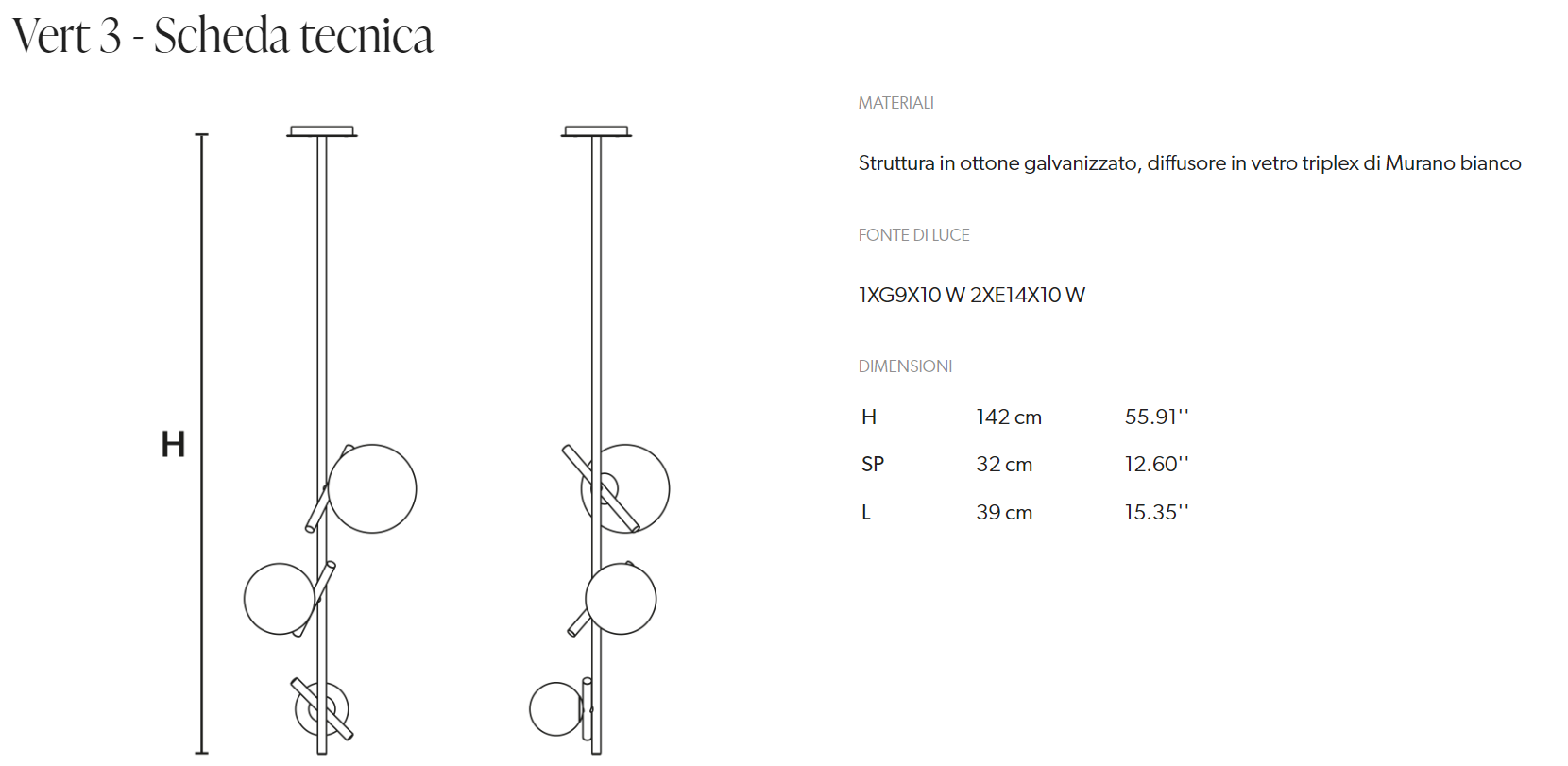 Candelabru POSY VERTICALA VERT2/VERT3