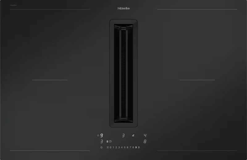 Plita incorporabila cu hota integrata Miele Diamond cu 4 zone KMDA 7876-1 FL MattFinish