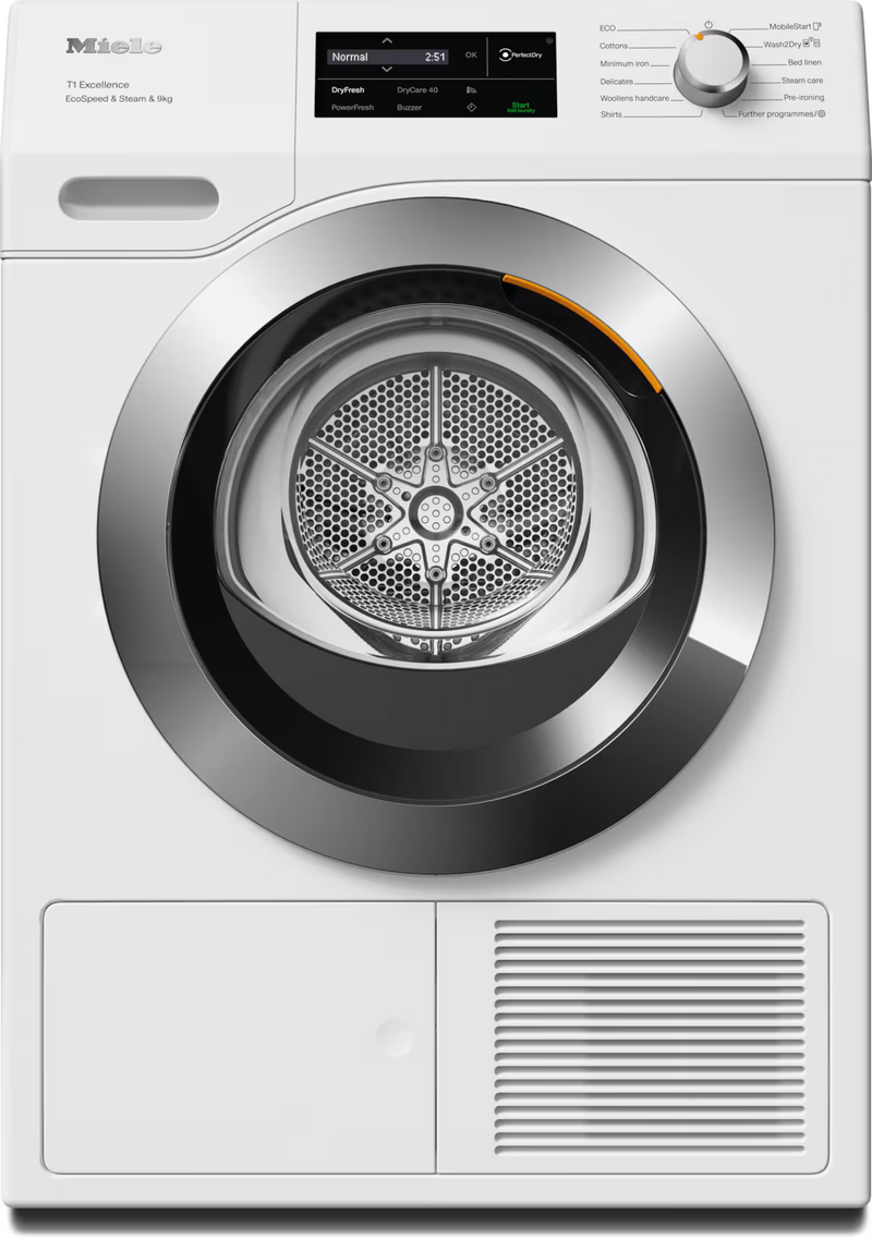 Uscator cu pompa de caldura Miele Platinum TEL695WP Steam&9kg Alb lotus
