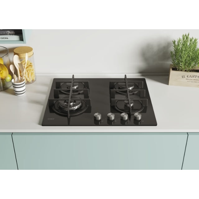 Plita incorporabila pe gaz Candy Moderna Gas on Glass cu 4 zone CDK6GF4WEKB