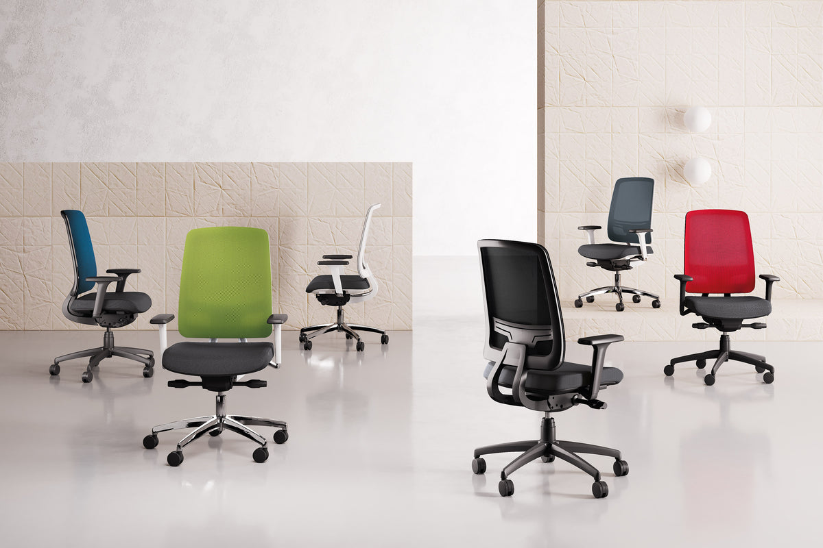 SCAUN DE BIROU OSCAR RETE (CADRU ALB)