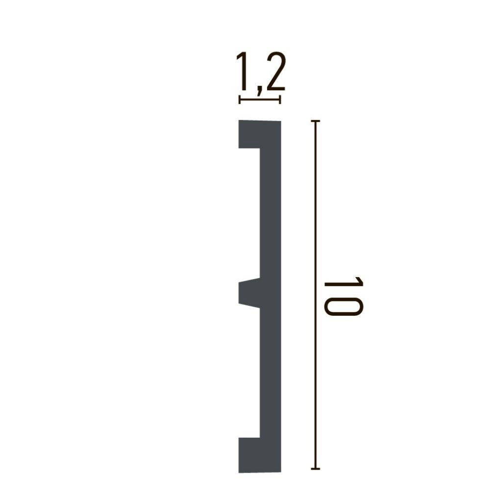 Brau decorativ din poliuretan CR956 - 10x1.2x200 cm