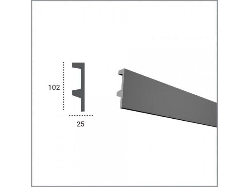 Profil pentru banda LED din poliuretan KF504 - 10.2x2.5x200 cm