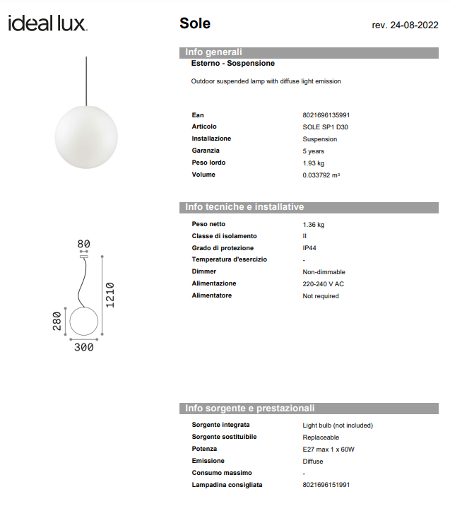 Lampadar Sole sp1/EXTERIOR